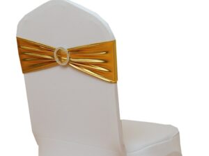 Banquet chair with gold ribbon
