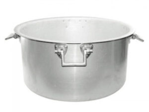 Large aluminium cooking pots (50kg rice)
